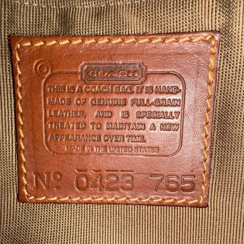 Vintage Coach Sheridan Stewart Crossbody Bag Black Pebbled Leather Brown Purse - Picture 11 of 16